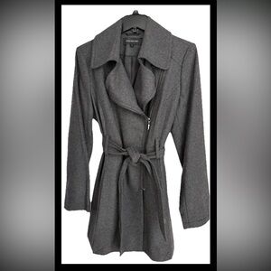 Jones New York Gray Belted Trench Coat